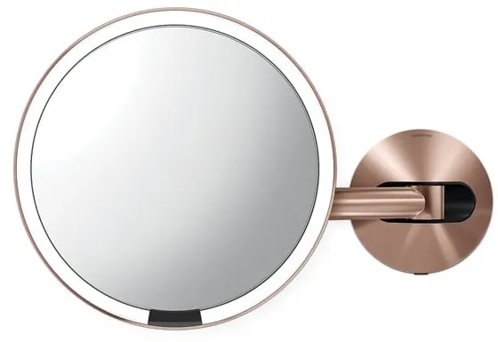 Simplehuman fastmonterat väggmonterat sensorspegel, roséguld