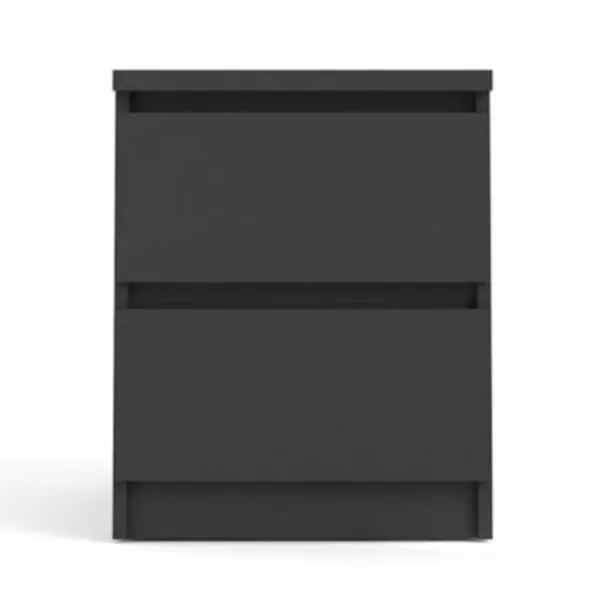 TVILUM Naia sängbord med 2 lådor - svart laminat och plast (40.4x50)